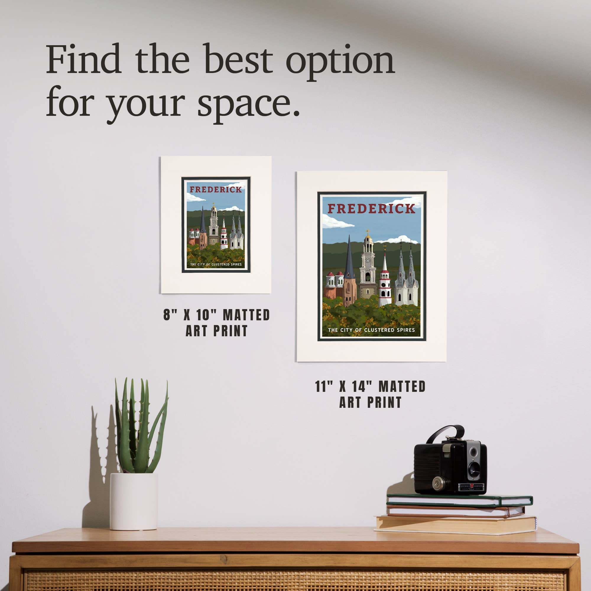 Lantern Press - Vente Affiche d'art - IMPRIMÉS EMMÊLÉS Frederick, M.D., City of Clustered Spires8