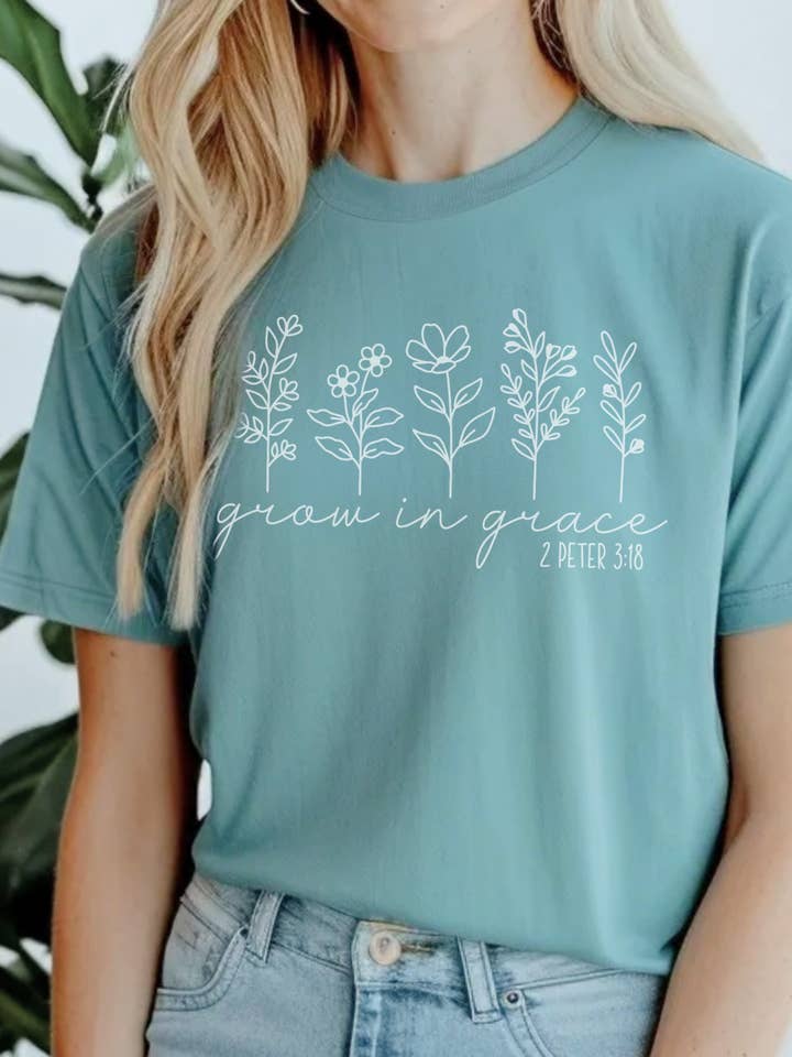 dkhandmade - Wholesale Screen Printed T-Shirt - Women's - GROW IN GRACE T-SHIRT1
