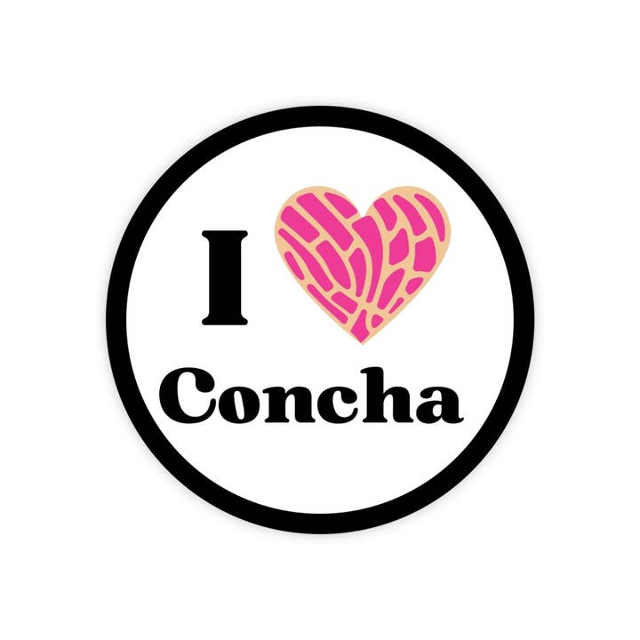 I Love Concha Funny Pan Dulce Sticker, Waterproof Sticker for wholesale by Sticker Bull