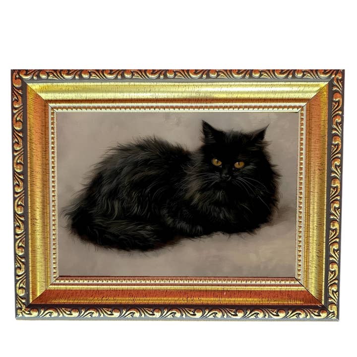 Antique Art Gold Frame Black Cat for wholesale by Boulder Innovations