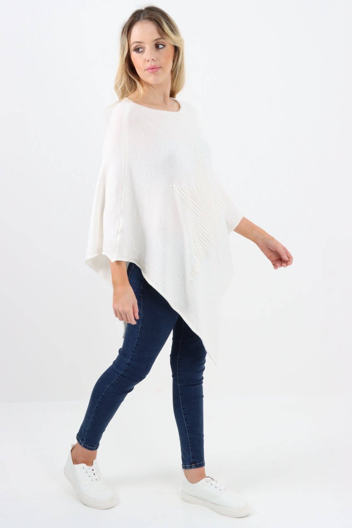 Miss Bold – wholesale Poncho – Women's – Italian Knitted Lagenlook Star Poncho49