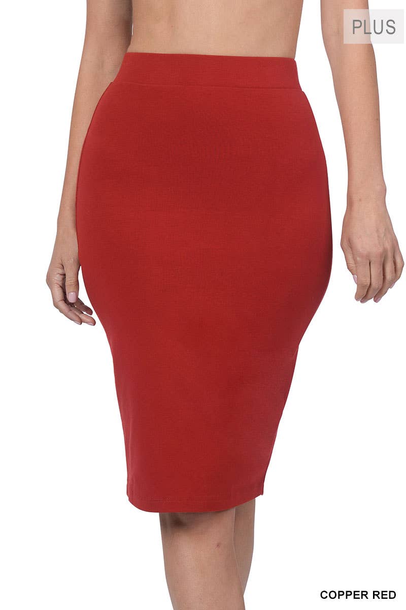 42POPS - Wholesale Skirt - Women's - ....PLUS SIZE PREMIUM COTTON BASIC SKIRT18