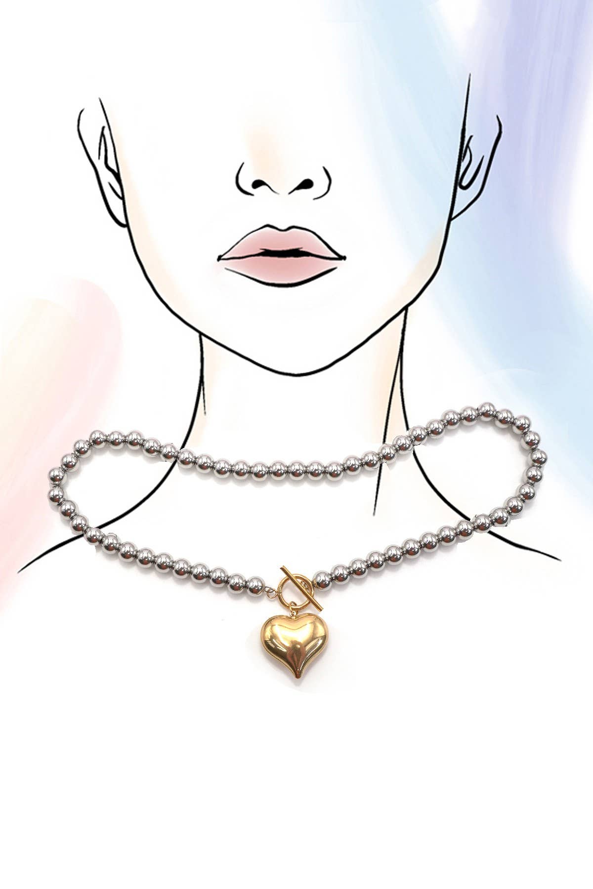 DEUX TONS Collier étanche en acier inoxydable 18K, sans ternissement | 40NK9505 en vente sur Faire5