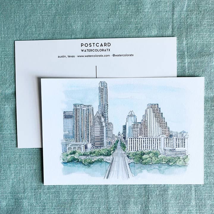 Dagtid Congress Ave vykort för wholesale av watercoloratx