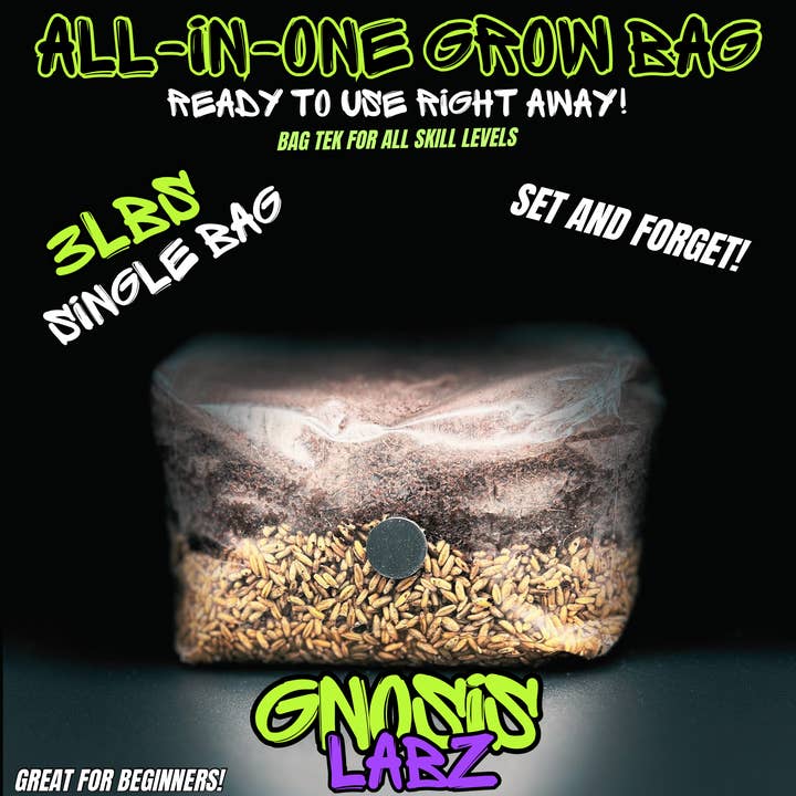 Gnosis Labz - Wholesale DIY Food Kit - Single 3lb Sterilized Grow Kit Bag for Mycology and Mushroom Cultivation! Choose Your Grain! Includes Injection Port 0.2 micron Filter Patch!