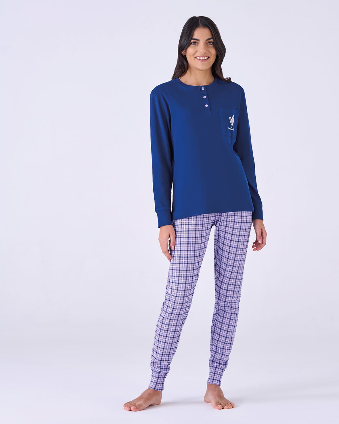 Pigiamiamoci - Vendita all'ingrosso Maglia del pigiama - Donna - Pigiama Donna Caldo Cotone Cuore2