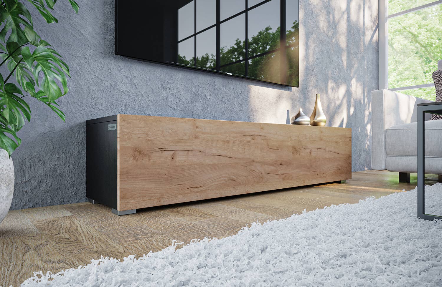 PLATAN ROOM - Wholesale Console Table - TV Cabinet TV Stand 140 cm Hanging or Standing13