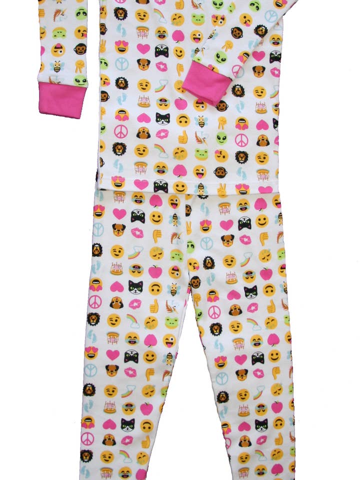 Emoji Love Organic Cotton Pajamas for wholesale by New Jammies