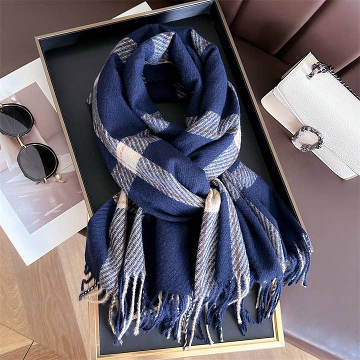 NINEXIS - Wholesale Scarf - Women's - CWASC03374_STYLISH BRITISH PLAID FEEL SCARF UNISEX5