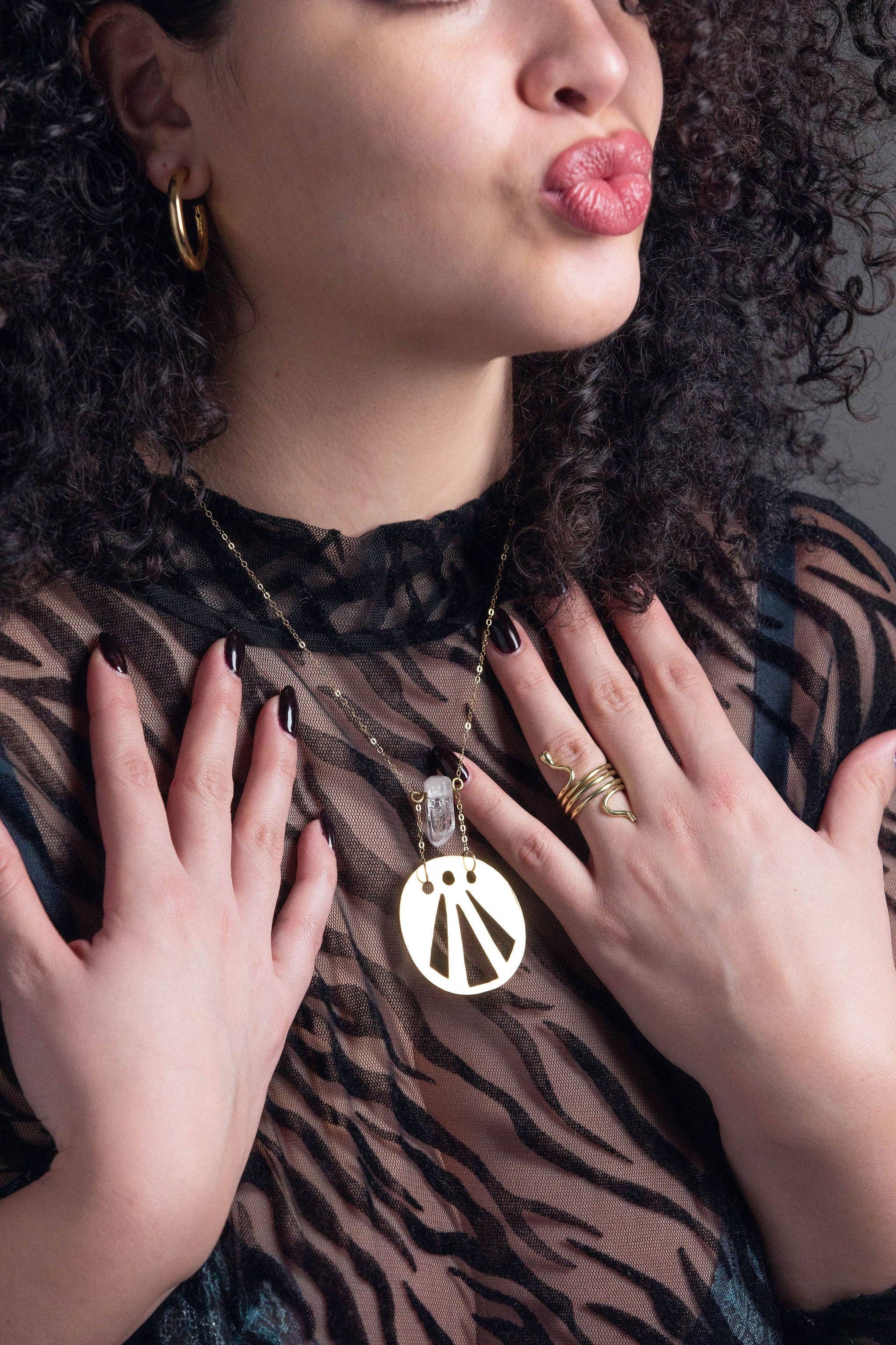 Luni Style – Großhandel Kette mit Anhänger/Charm – Awen Symbol Halskette*2