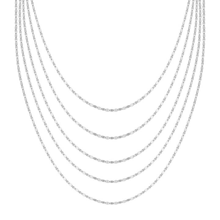 5 Strands Mirror Chain Neklace In Sterling Silver for wholesale by Amen Gioielli