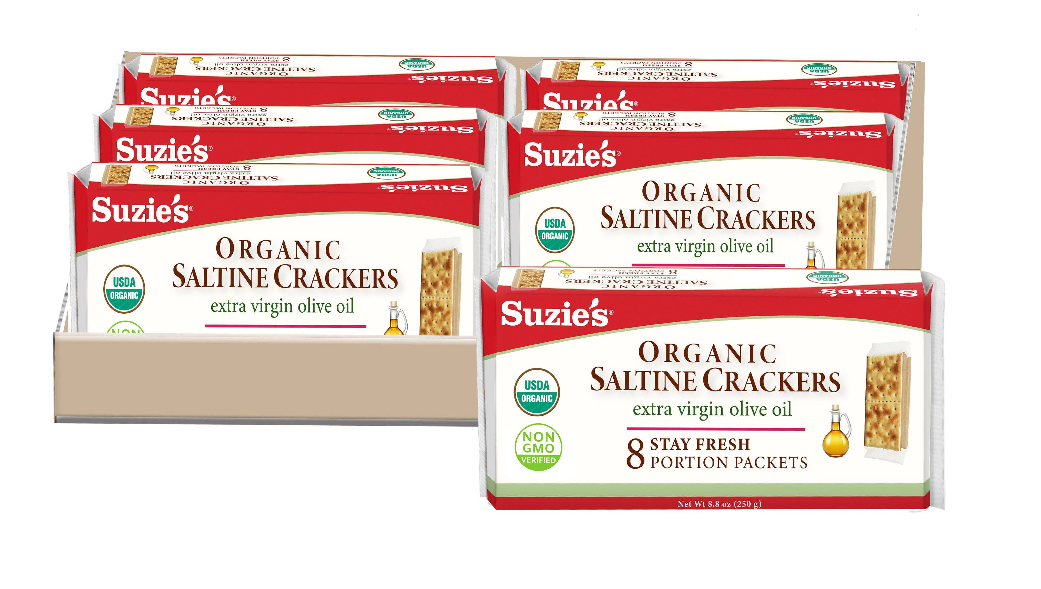 Suzie's Good Food - Wholesale Crackers - Organic Saltine Crackers with Olive Oil - case of 62
