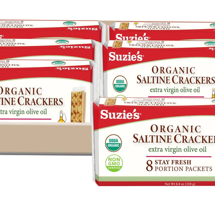 Suzie's Good Food - Wholesale Crackers - Organic Saltine Crackers with Olive Oil - case of 62