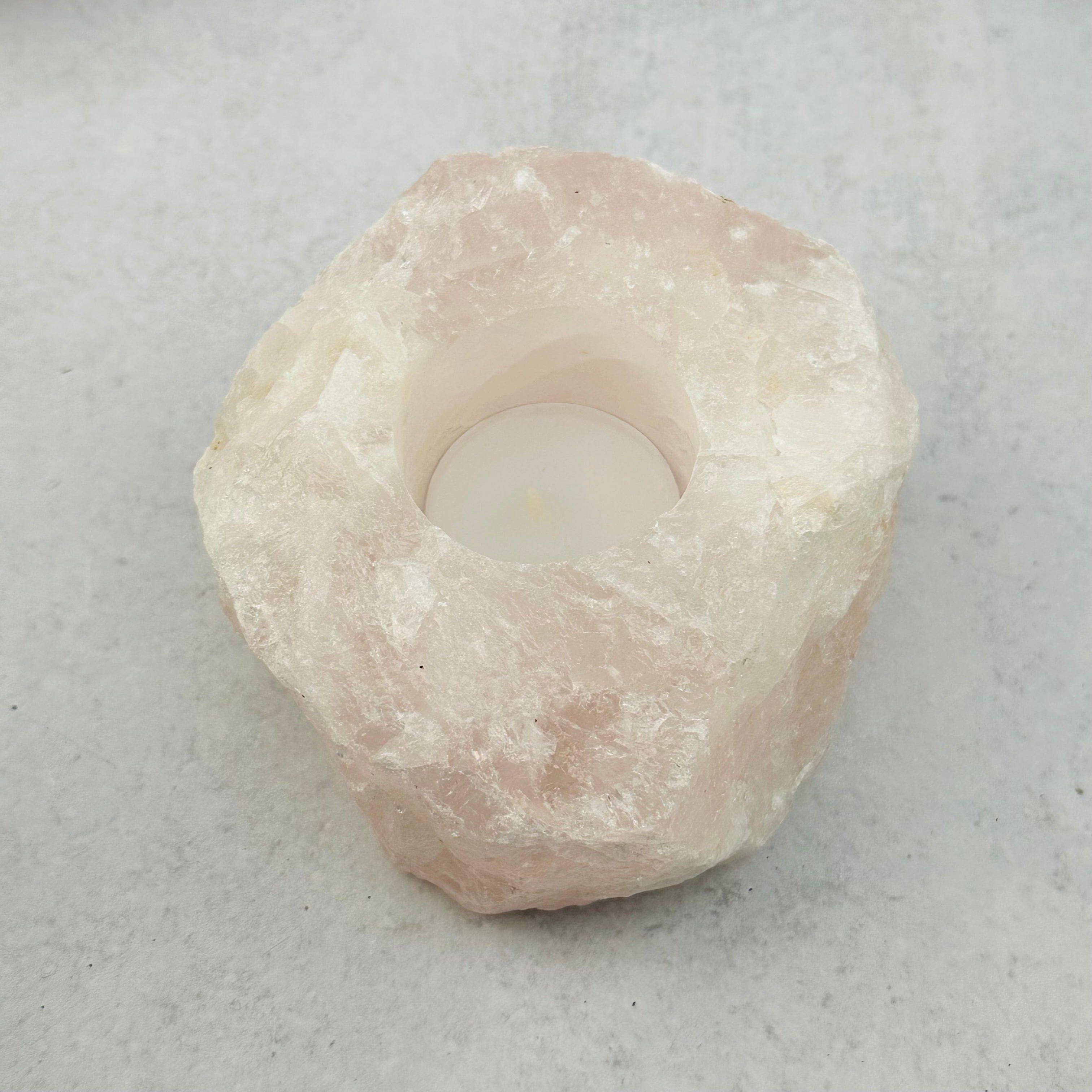 Rock Paradise - Wholesale Candle Holder - Rose Quartz "B" Grade Crystal Candle Holder5