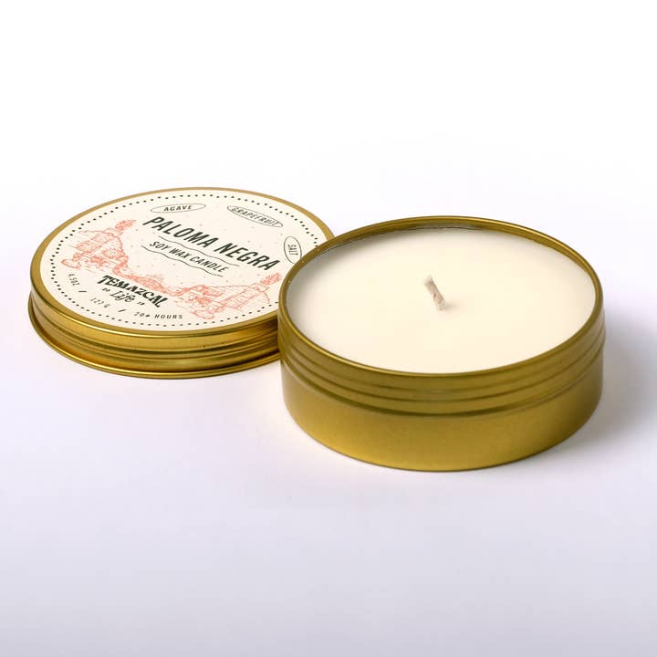 Paloma Negra Tin Candle for wholesale by Temazcal Life