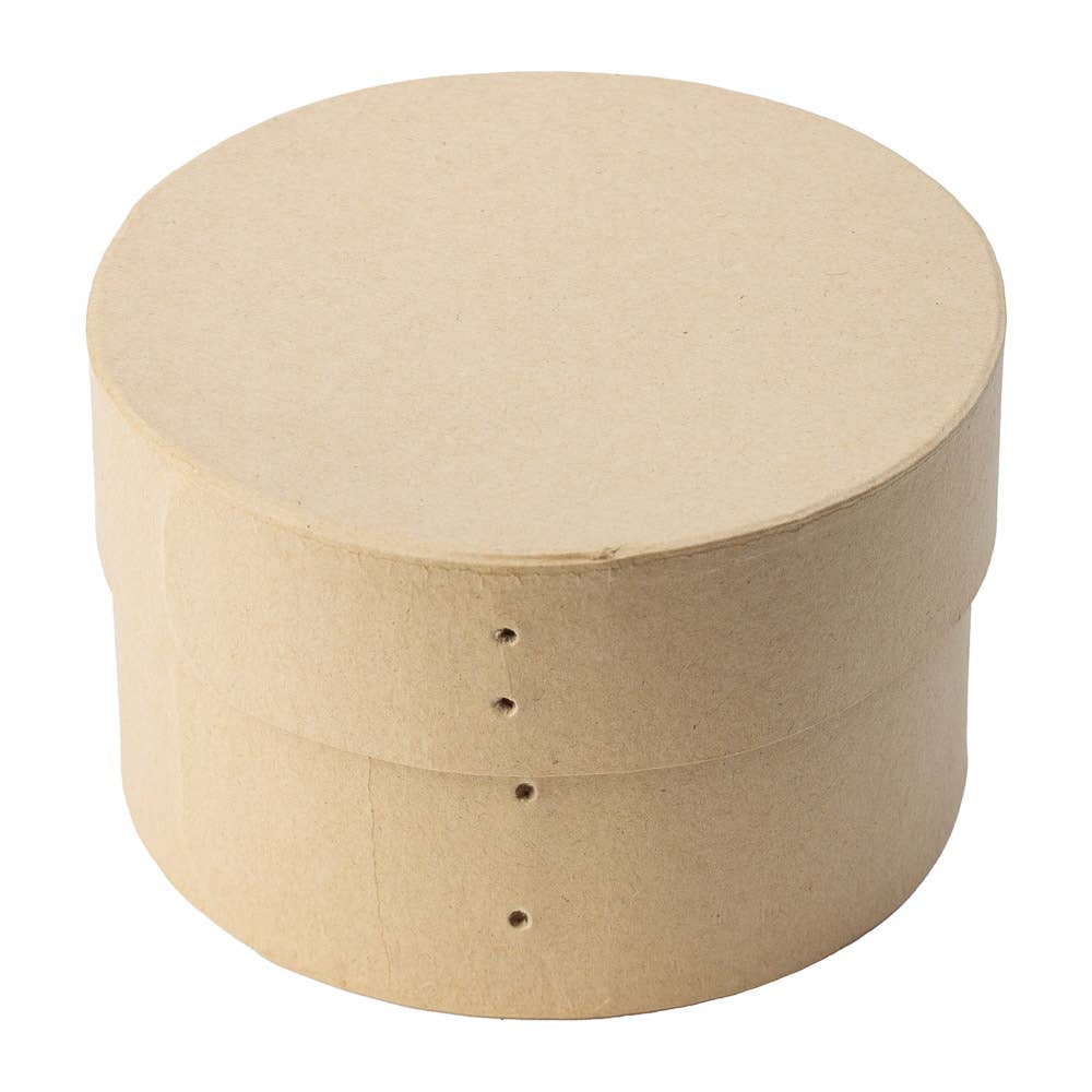 Factory Direct Craft - Wholesale Decorative Box - Shaker Style Round Paper Mache Band Box - 3-5/8" H x 5-7/8" 5