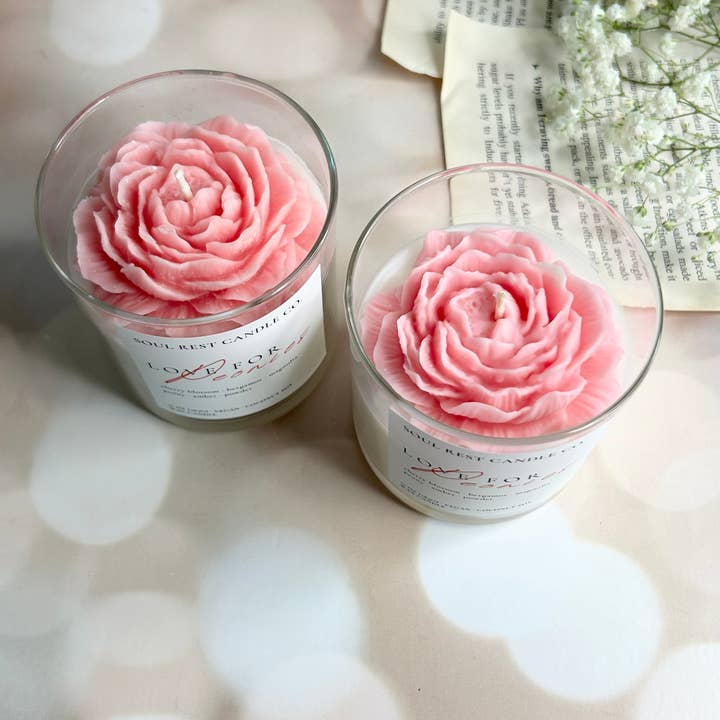 Soul Rest Candle Co. - Wholesale Jar/Filled Candle - Love for Peonies 10oz candle6