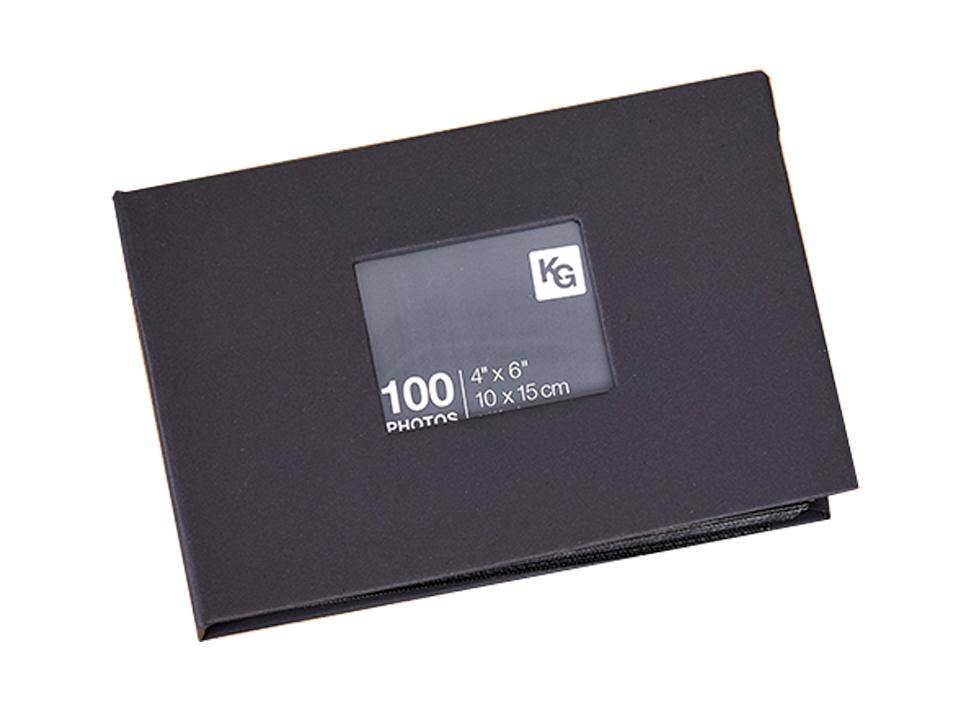 Black KG 100 Pocket 4X6 Photo Album With Window & Dust Jacket for wholesale on Faire7