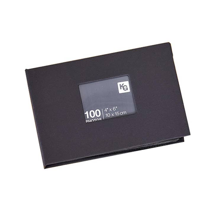Black KG 100 Pocket 4X6 Photo Album With Window & Dust Jacket for wholesale on Faire7