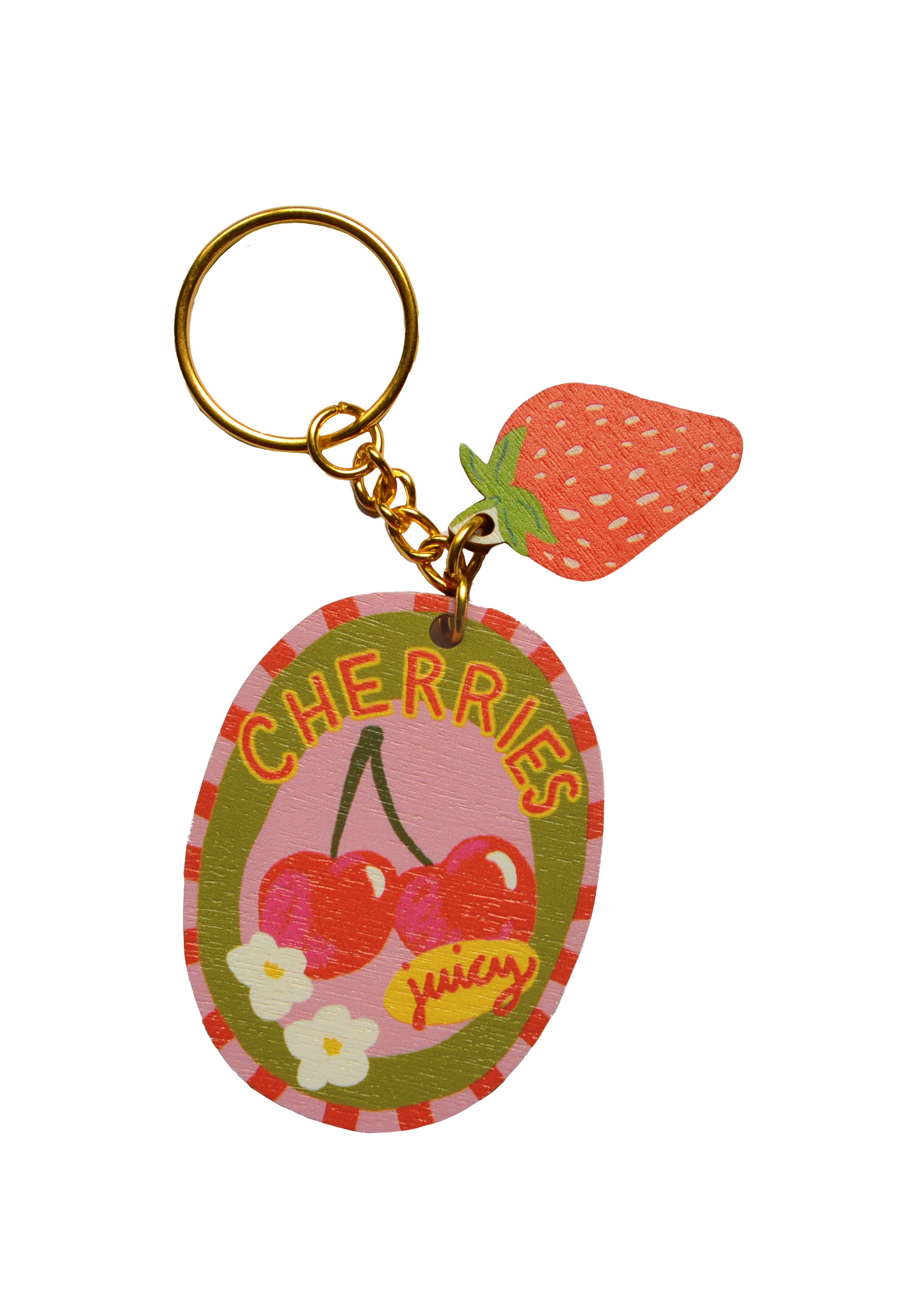 Laura Barnes Wholesale Ltd – wholesale Keychain – Women's – Cherries sticker charm keychain1