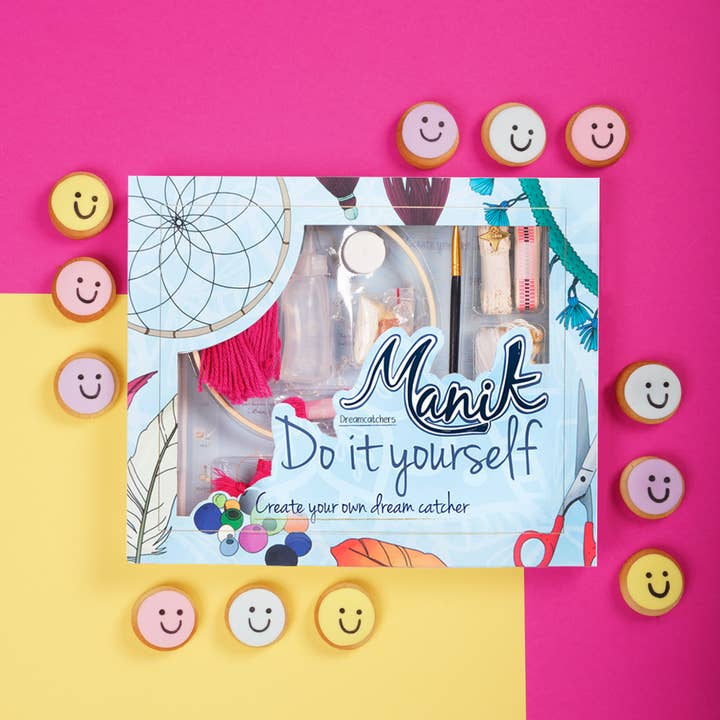 MANIK - Wholesale DIY Craft Kit - Dream Catcher Kit Craft I Project Do It Yourself KIT MINI BEIGE9