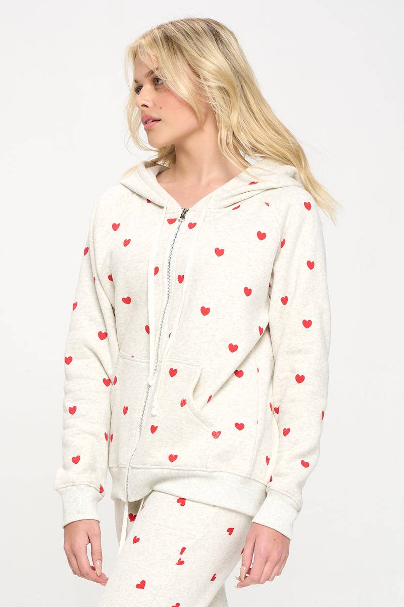 SM WARDROBE – Hoodie – Mulher por atacado – Moletom com capuz com zíper com estampa de coração1