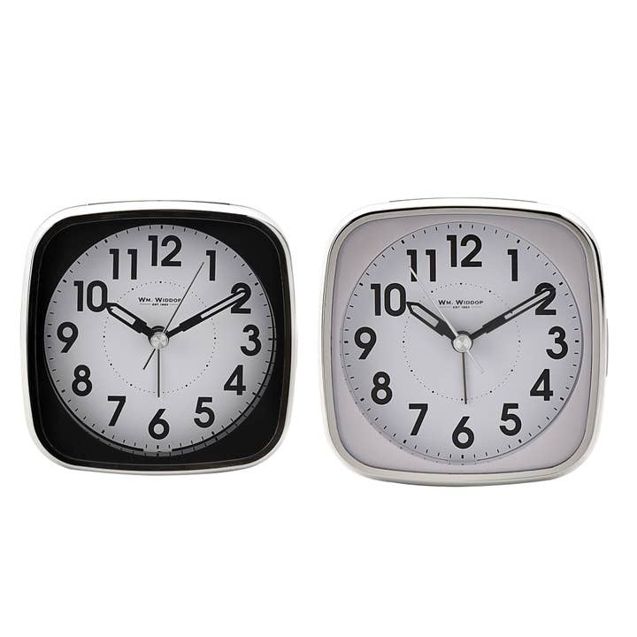 WIDDOP and Co. - Wholesale Alarm Clock - Hometime Square Alarm Clock - Sweep/Light/Snooze - White5