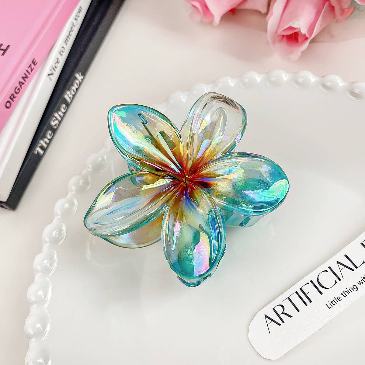 Little Trendy - Wholesale Hair Clip - Women's - Colorful Flower hair claw Clip summer flower hair clip2