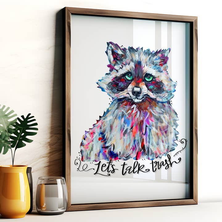 Impresión de Arte de Mapache, Arte con Frase Divertida, Decoración de Dopamina, Póster de Pared Colorido y de Moda, Hogar Maximalista para venta al por mayor de Audra Style