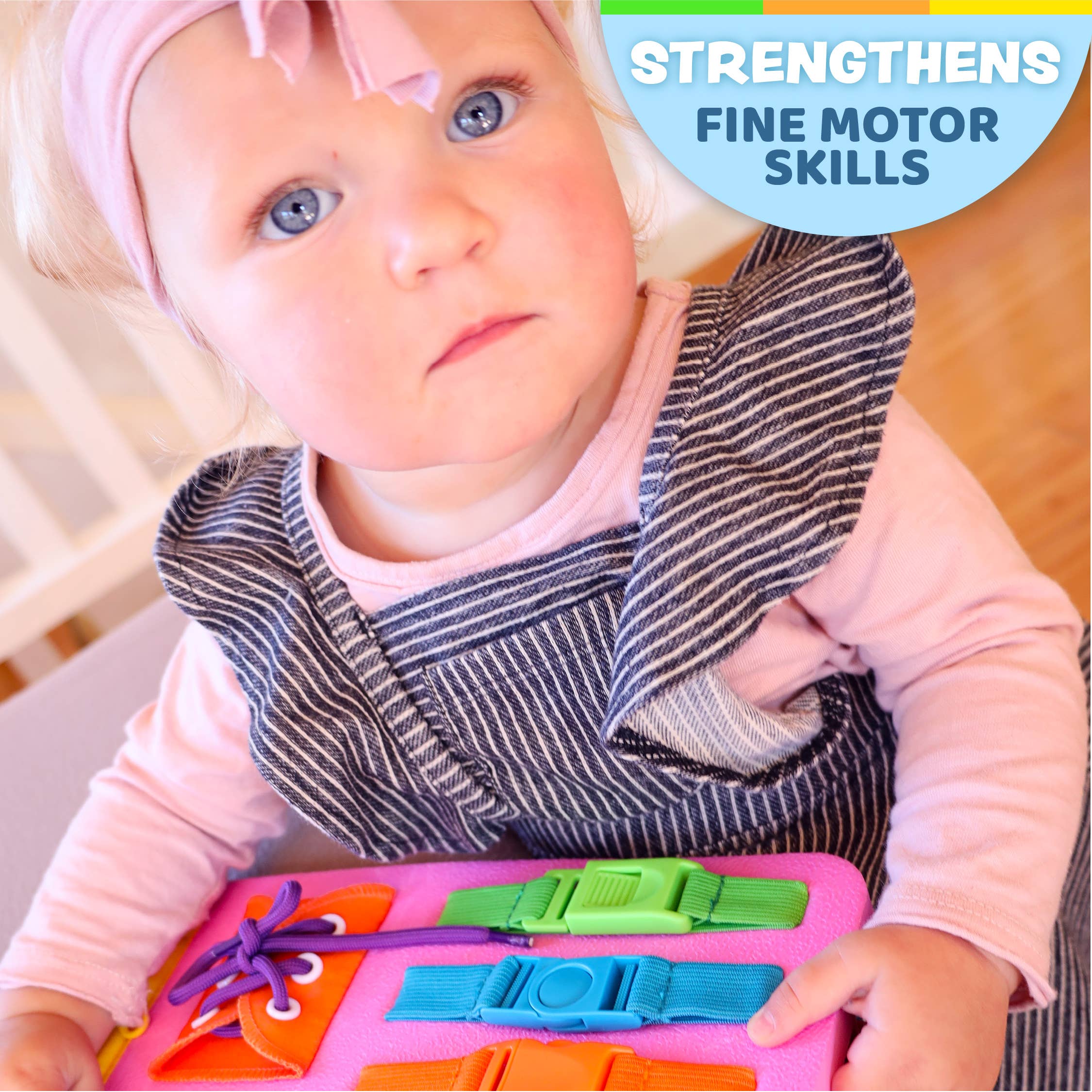 Buckle Toys - Wholesale Toy Set - Kids - Busy Board Pink1