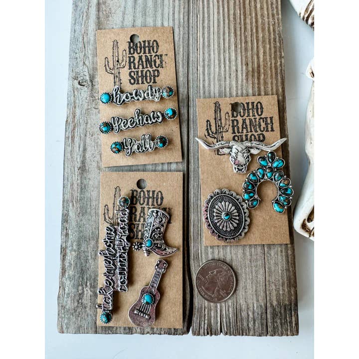 Boho Ranch Shop - Wholesale Hat Accessory - Women's - Western Trucker Hat Cap - Magnetic Hat Pin Set
