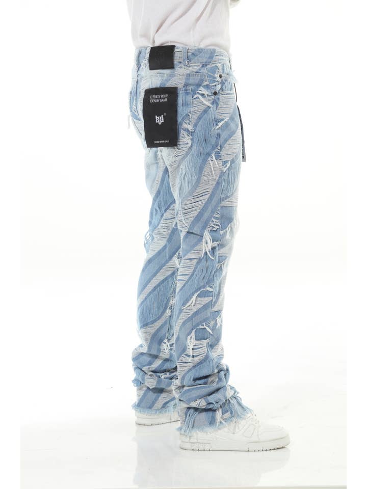 Stylo - Wholesale Jeans - Men's - Double Layered Cut and Sewn Stack Flare6