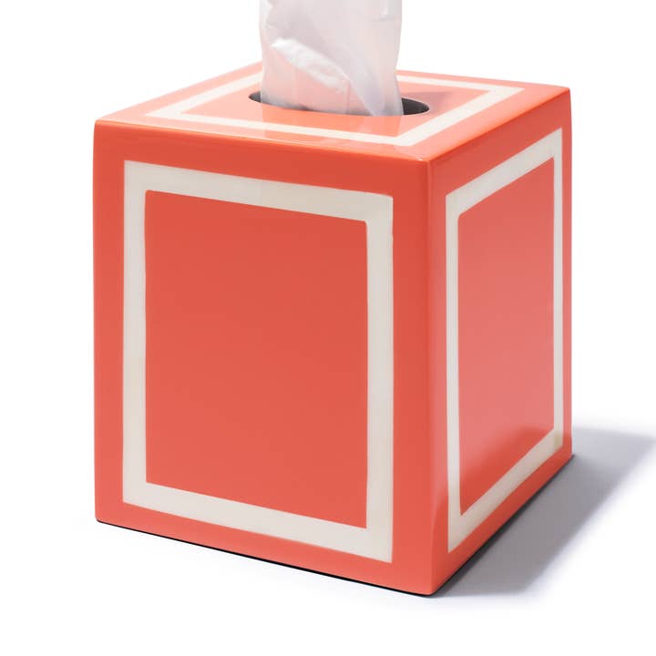 Coral & Bone Tissue Box for wholesale by LADORADA