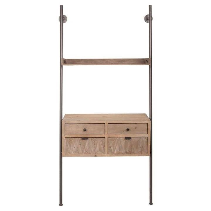 Houten en metalen rek met 3 laden 82x40x180 cm voor wholesale door Creaciones Meng