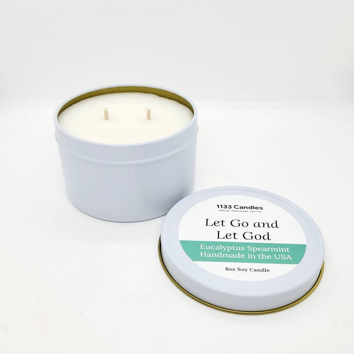 1133 Candles - Wholesale Jar/Filled Candle - 8oz Winter Candle Eucalyptus Spearmint | Christian Candle 1