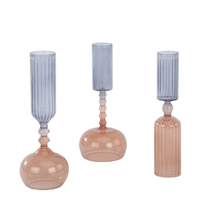 CG Hunter - Wholesale Vase - Etched Borosilicate Glass Bud Vases in Smoke1