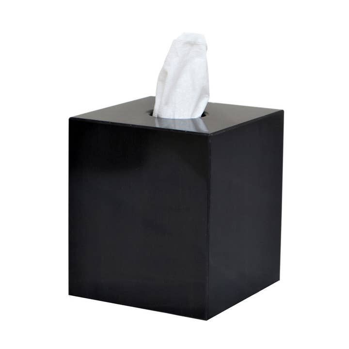 Eris Collection Taschentuchbox aus tiefschwarzem Marmor mit polierter Oberfläche für den Großhandel von Marble Crafter