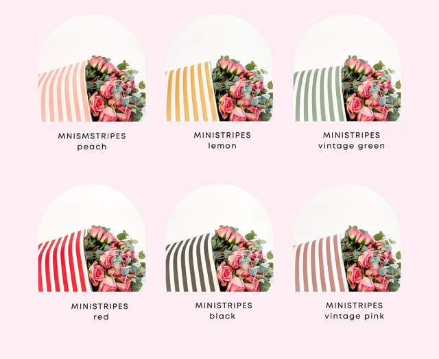 CHIC&PAPER - Wholesale Inpakpapier per rol - Ecowaterproof bloemverpakkingspapier 70 cm x 50 m MINISTRIPES vintage roze1