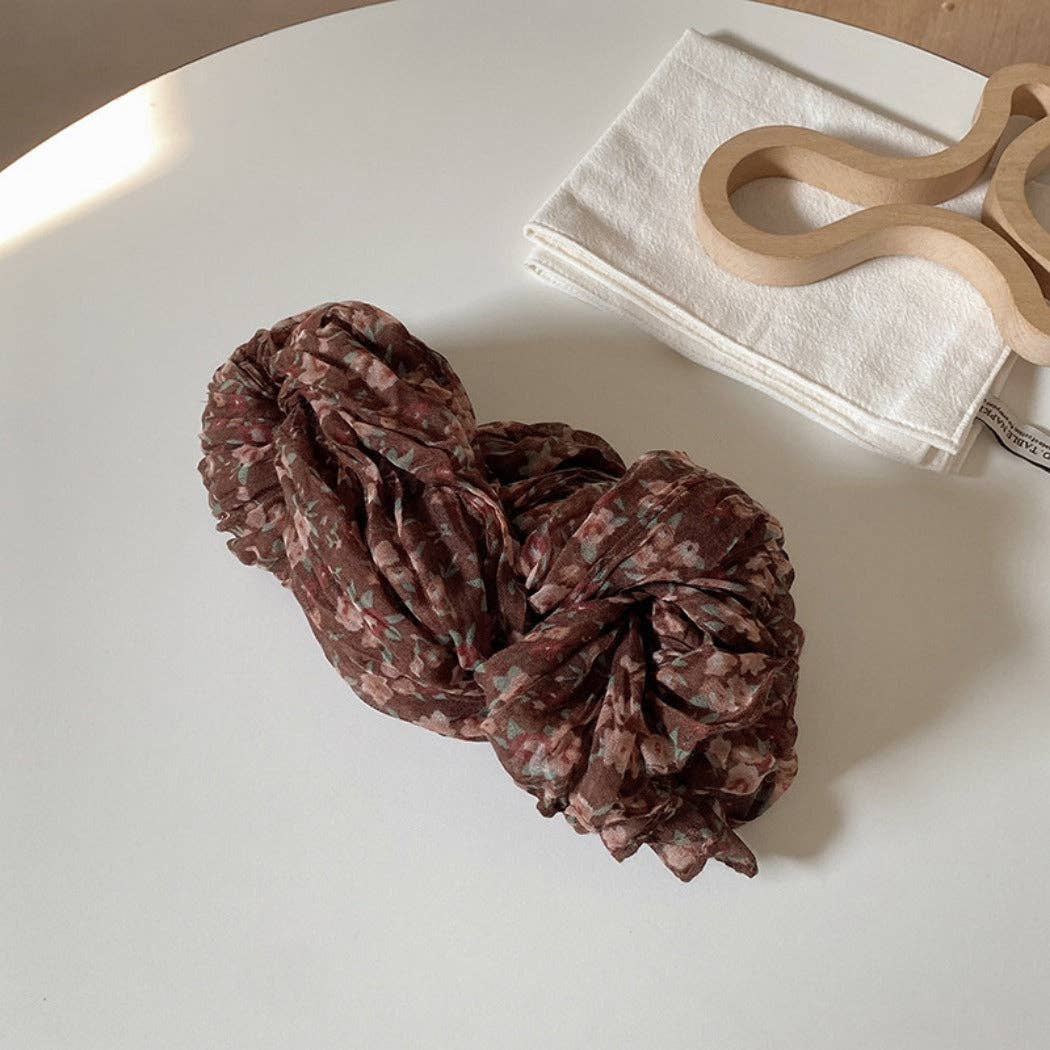 Funkyrel® Atzbranding Limited - Venta al por mayor Bufanda - Mujer - Bufanda ligera con patrón floral vintage y detalles fruncidos5