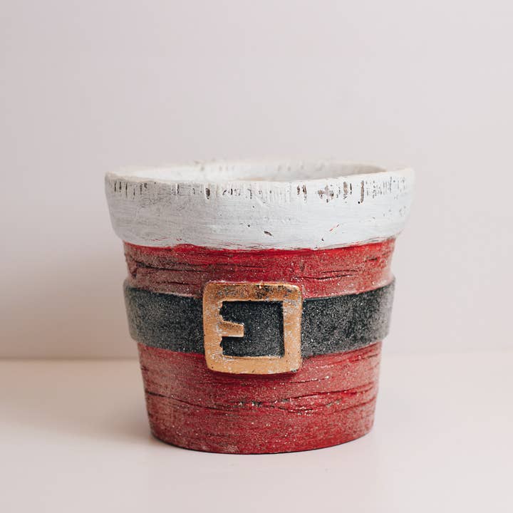 A Cheerful Giver - Wholesale Plant Pot - Santa Belt Planter