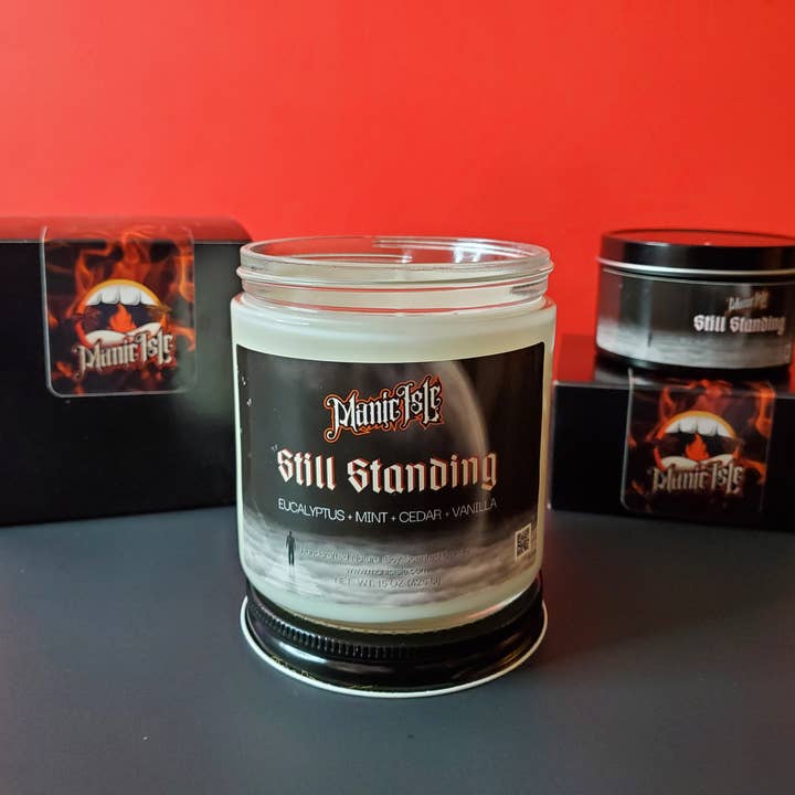 Still Standing | Peppermint & Eucalyptus Soy Candle for wholesale by Manic Isle