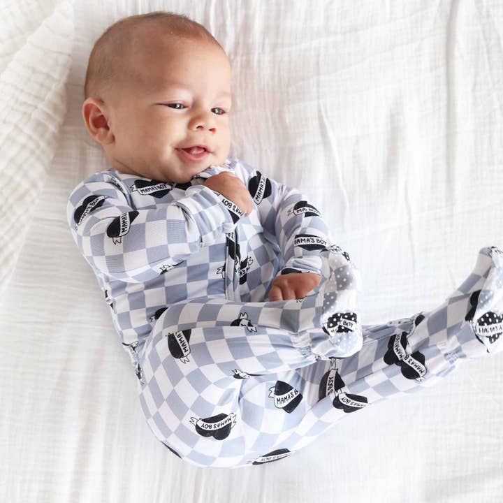 Caden Lane - Wholesale Jumpsuit - Baby - Mama's Boy Zipper Footie6