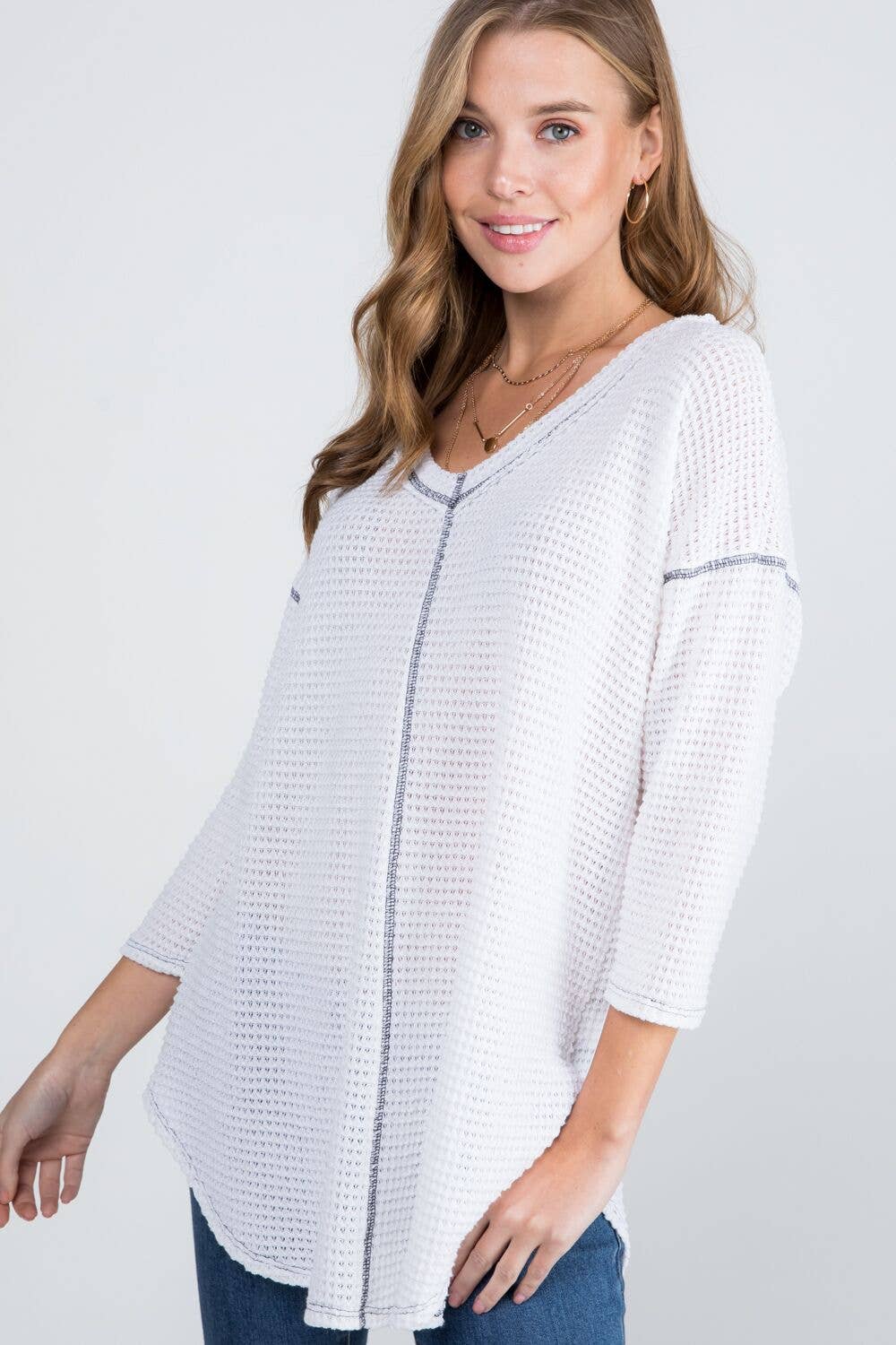 Bloomero - Vente Tunique – femme - TUNIQUE DE STYLE DÉCONTRACTÉ PIED DE POULE8