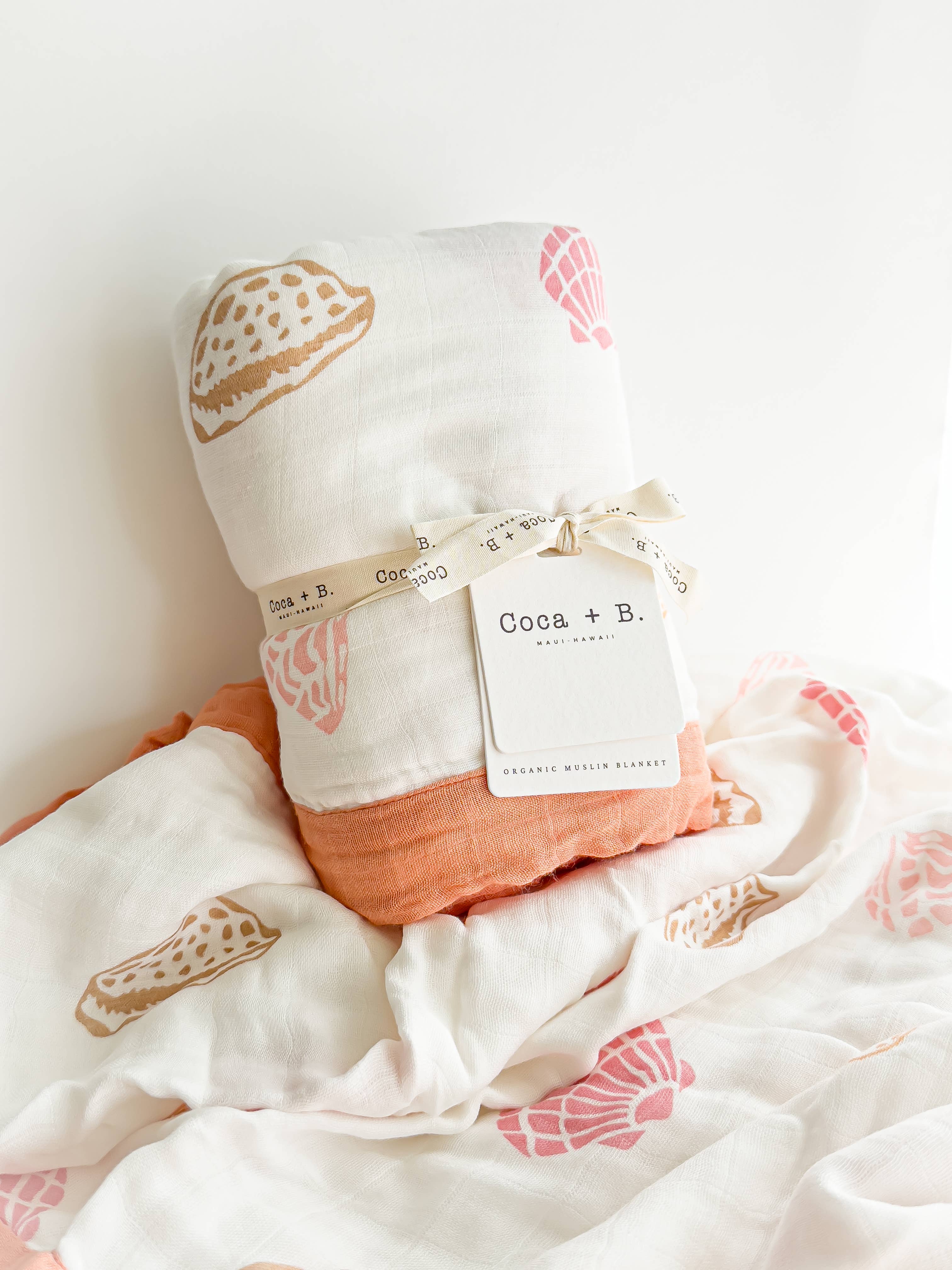 Coca + B.™ - Wholesale Milestone Blanket - Kids & Baby - Organic Seashell Baby Blanket | Coastal Beachy Nursery Decor9