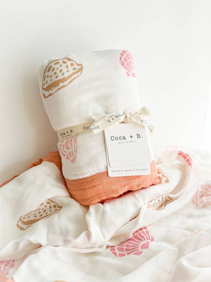 Coca + B.™ - Wholesale Milestone Blanket - Kids & Baby - Organic Seashell Baby Blanket | Coastal Beachy Nursery Decor9