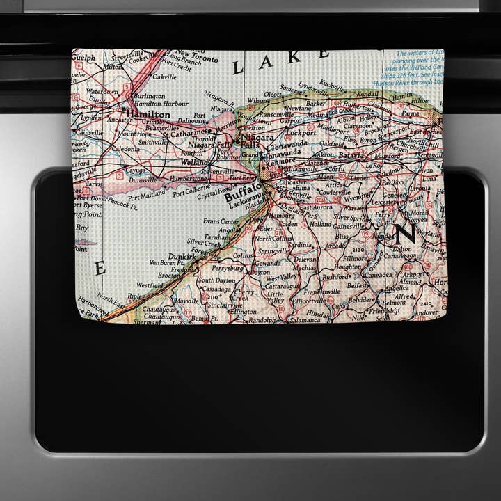 Buffalo New York Map Waffle Weave Kitchen Towel Tea Towel for wholesale by Daisy Mae Designs