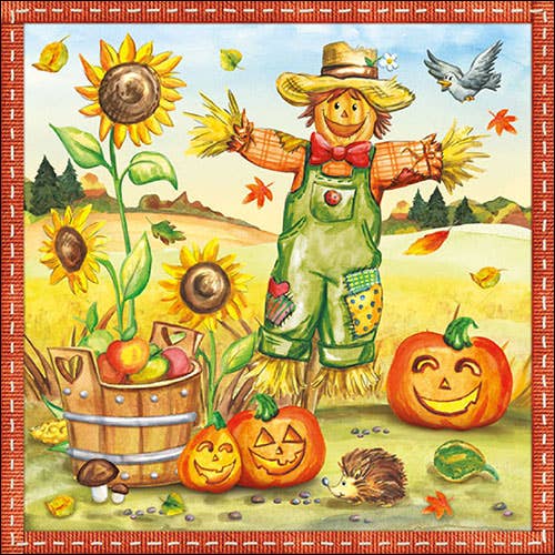Lunch Napkin - Scarecrow for wholesale by Elegant Gifts