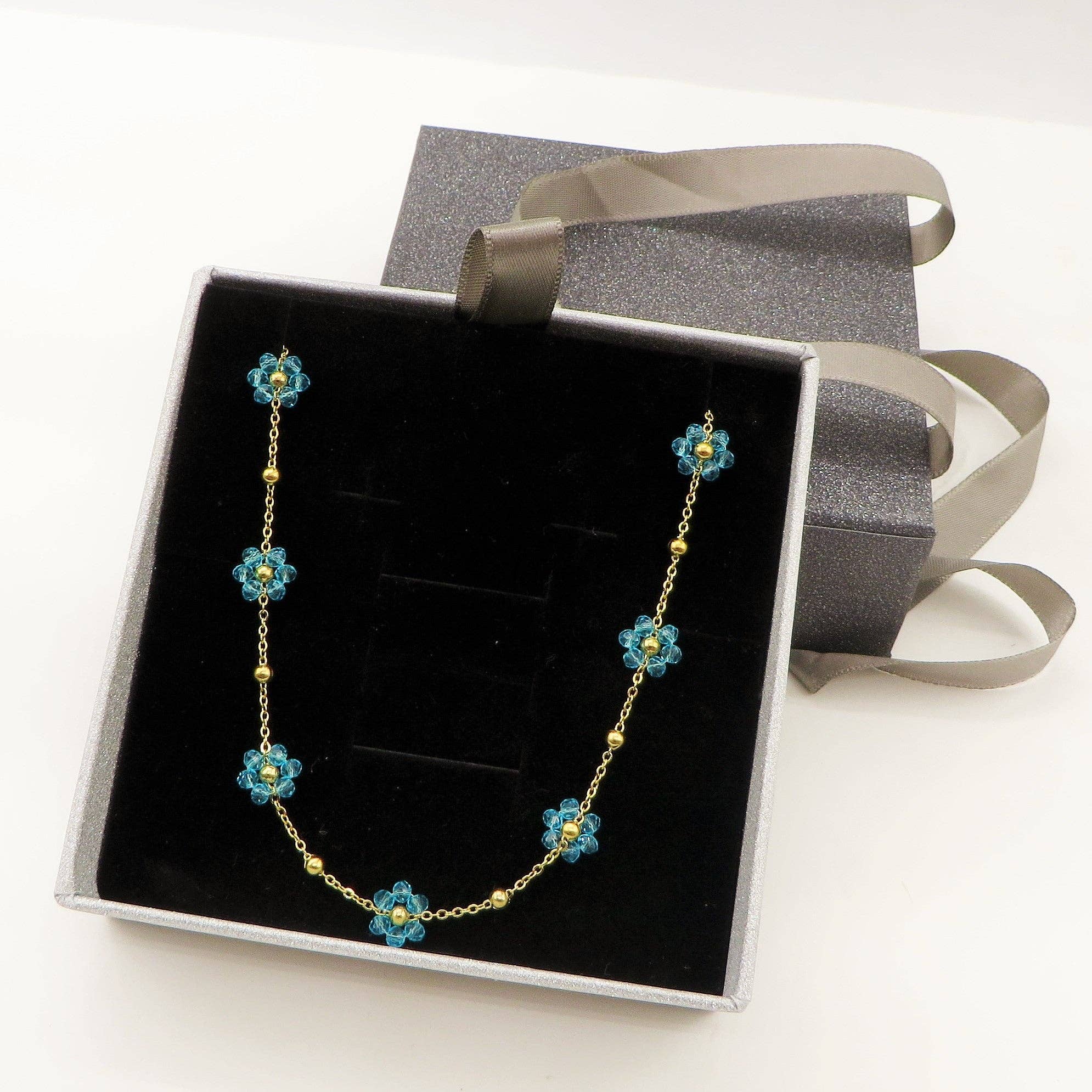 Daemon srls - Wholesale Pendant/Charm Necklace - DAISY ~ ACCIAIO INOSSIDABILE ~ Collana con fiori e cristalli14