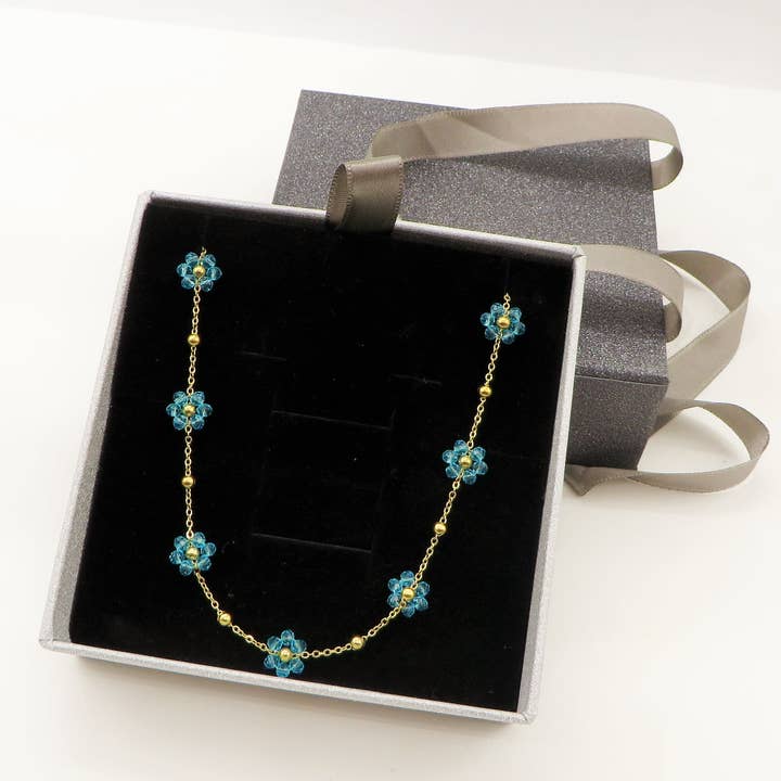 Daemon srls - Wholesale Pendant/Charm Necklace - DAISY ~ ACCIAIO INOSSIDABILE ~ Collana con fiori e cristalli14