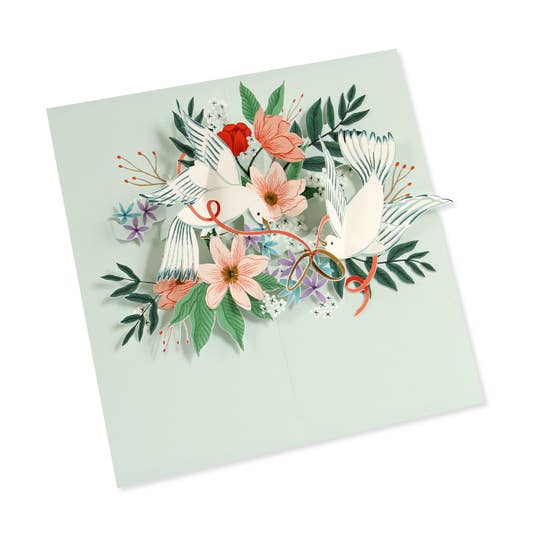 Love Birds Wedding & Engagement/Anniversary Pop-Up Card for wholesale by UWP Luxe